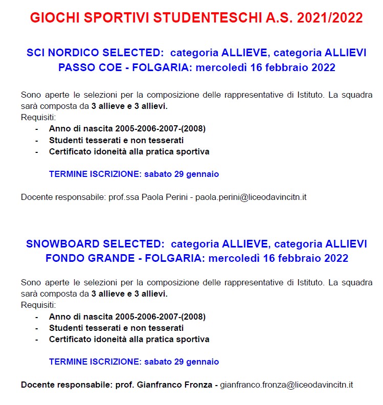 avviso sci